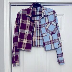 Forever 21 crop flannel size medium